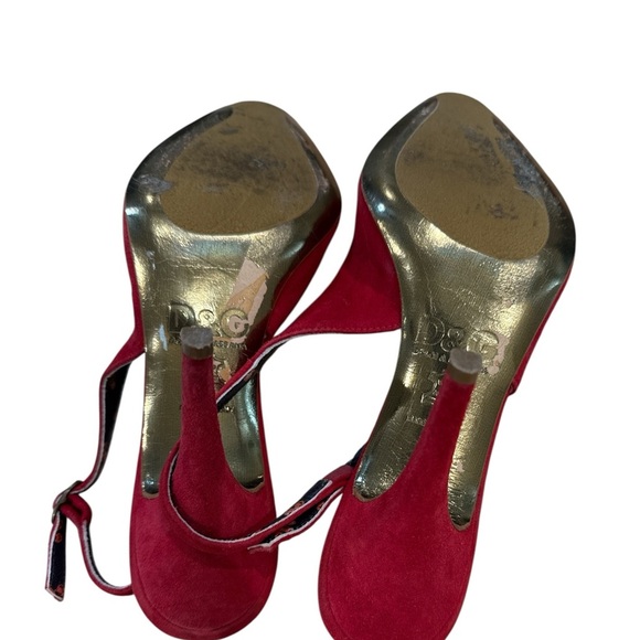 Dolce & Gabbana Scarpa Red Leather Heels with Cutout Design Sz 39 MSRP $475 EUC - Picture 5 of 7